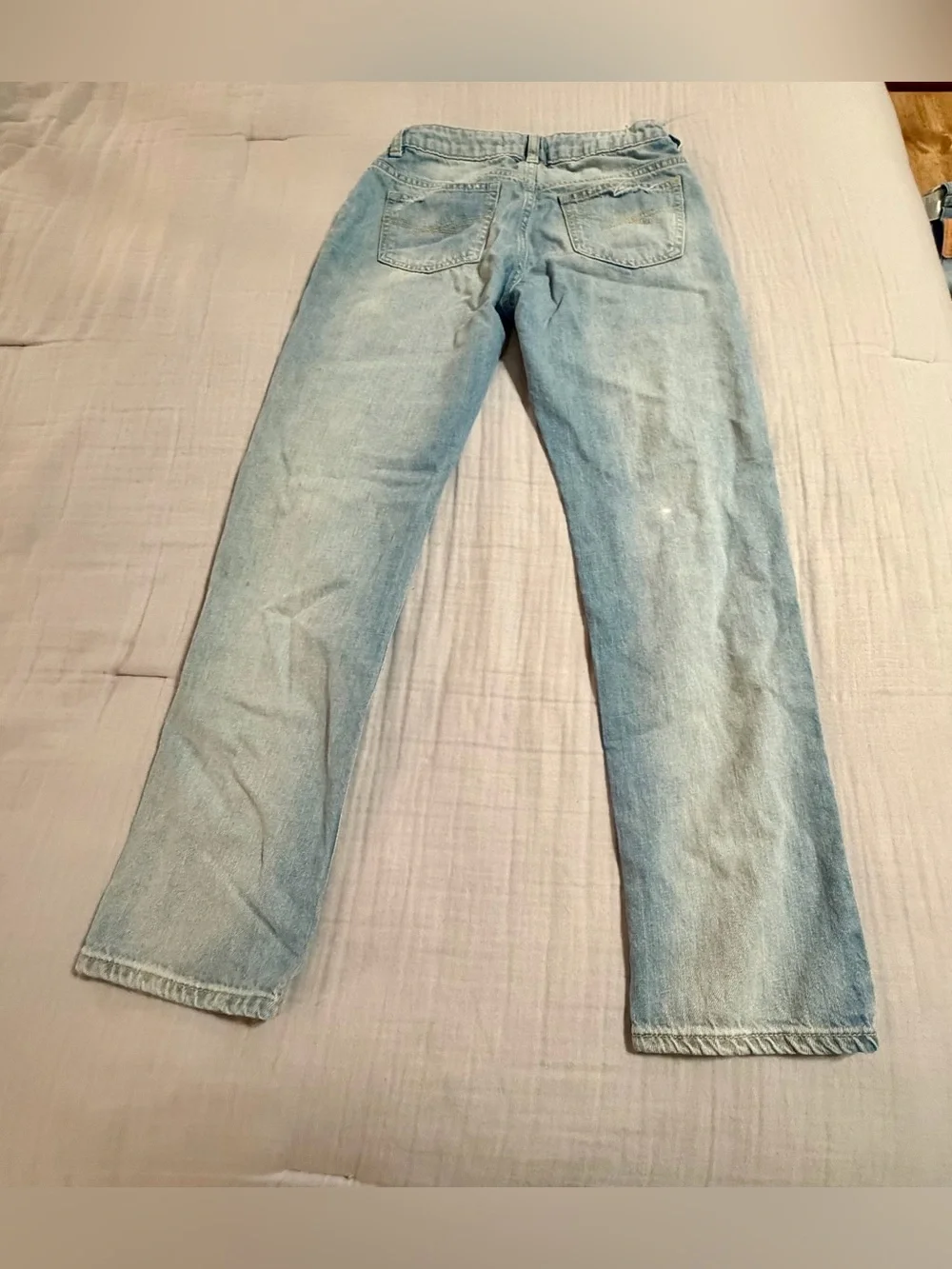 GAP Boys Light Blue Distressed Straight Jeans Sz 14 Regular